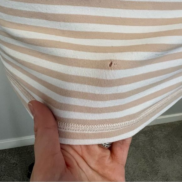 Lululemon Power Y Tank Top Narrow Bold Stripe White Nude - Picture 16 of 16